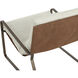 Zancor Antique Brass / Geralt Linen / Tan Leather Lounge Chair
